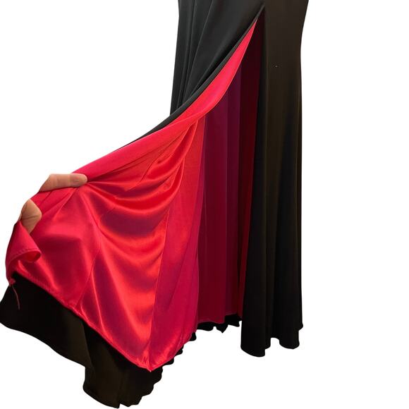 Betsy & Adam Illusion Low Back Prom Evening Gown with Crystal Beading and Mesh - Picture 4 of 14